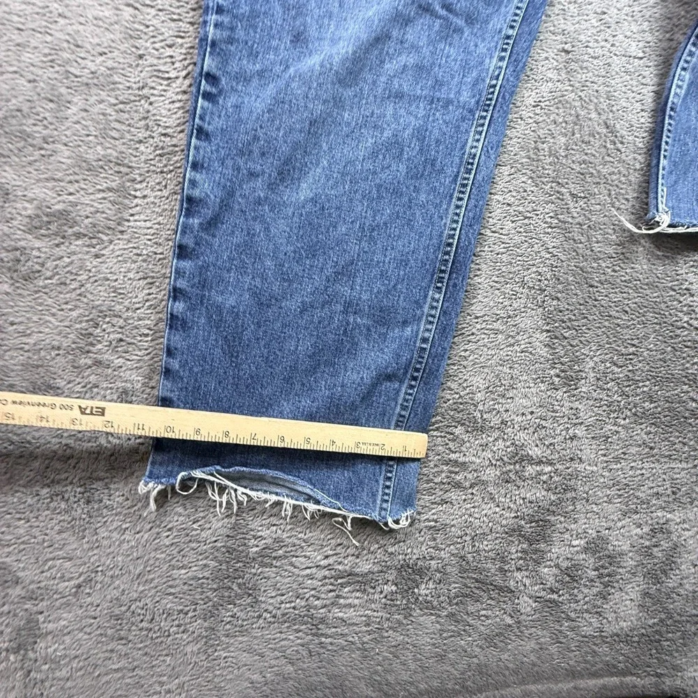 Y2K Nautica Jeans Mens 34 Baggy Cropped Distressed Blue Denim 100% Cotton